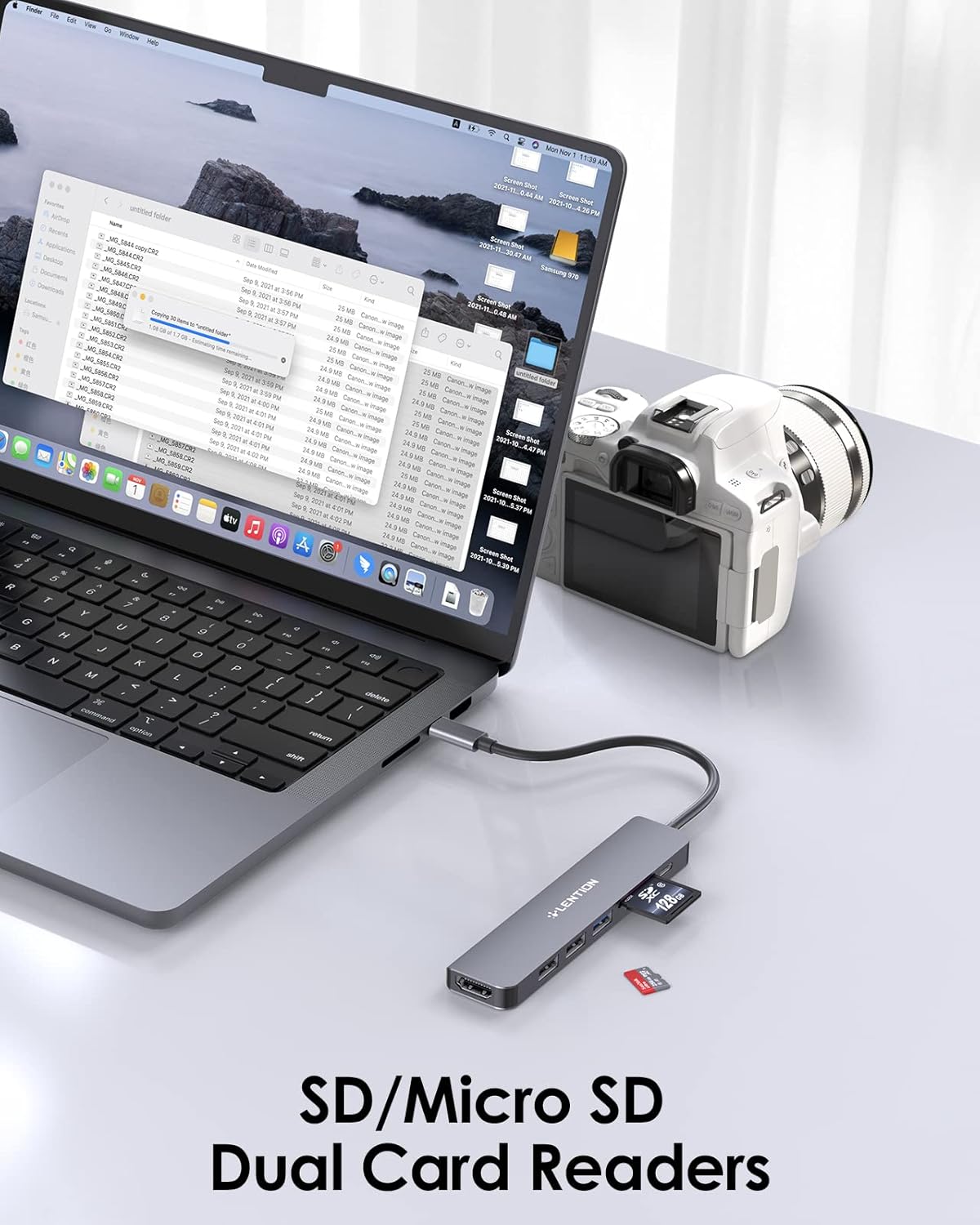 LENTION 7-in-1 USB C Hub, 4K@60Hz HDMI, 100W PD, Card Reader, USB 3.0 & 2.0 | Plug and Play, Stable Driver 3.0 Certified, for macOS, iOS/iPadOS, Windows & ChromeOS (CB-CE18, Space Gray) - Image 3
