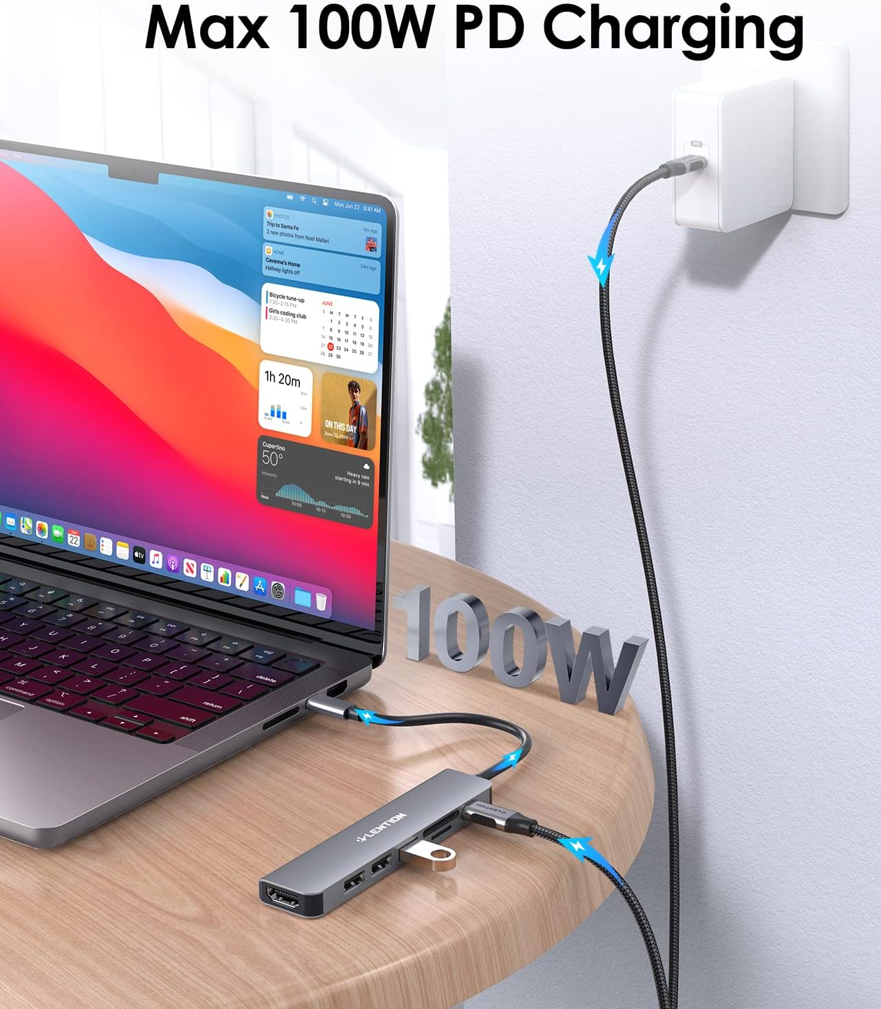 LENTION 7-in-1 USB C Hub, 4K@60Hz HDMI, 100W PD, Card Reader, USB 3.0 & 2.0 | Plug and Play, Stable Driver 3.0 Certified, for macOS, iOS/iPadOS, Windows & ChromeOS (CB-CE18, Space Gray) - Image 5