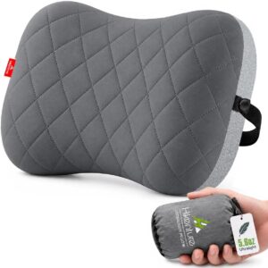 Hikenture Camping Pillow with Removable Cover, Ultralight Inflatable Pillow | Ergonomic Neck Lumber Support, Upgrade Leakproof Backpacking Pillow, Portable Packable for Hiking, Beach, Travel