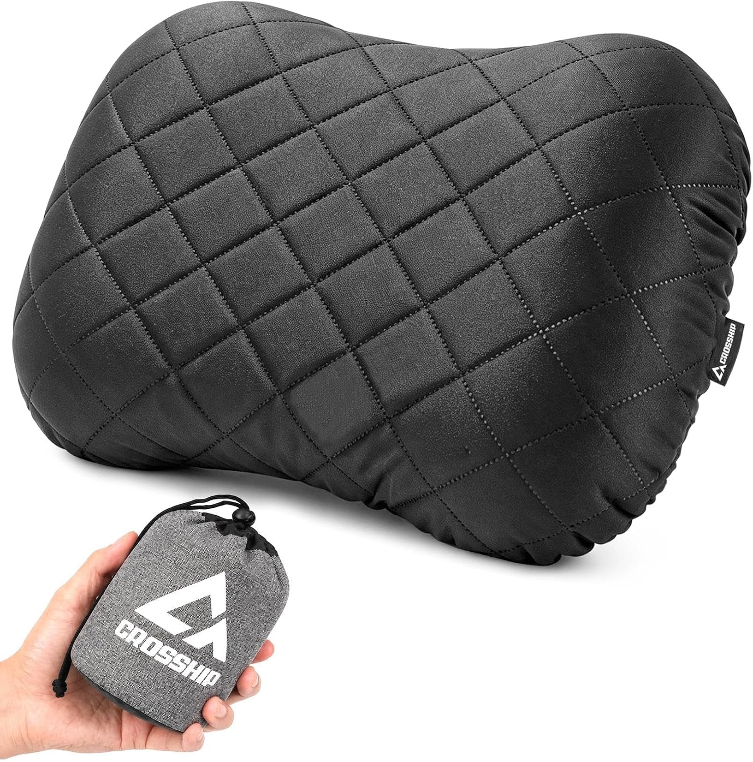 Inflatable Camping Pillow with Removable Cover - Hammock Pillow | Ergonomic Neck & Lumbar Support, Backpacking Pillow with Washable Cover, Ultimate Comfort for Camp, Travel, Easy to Inflate