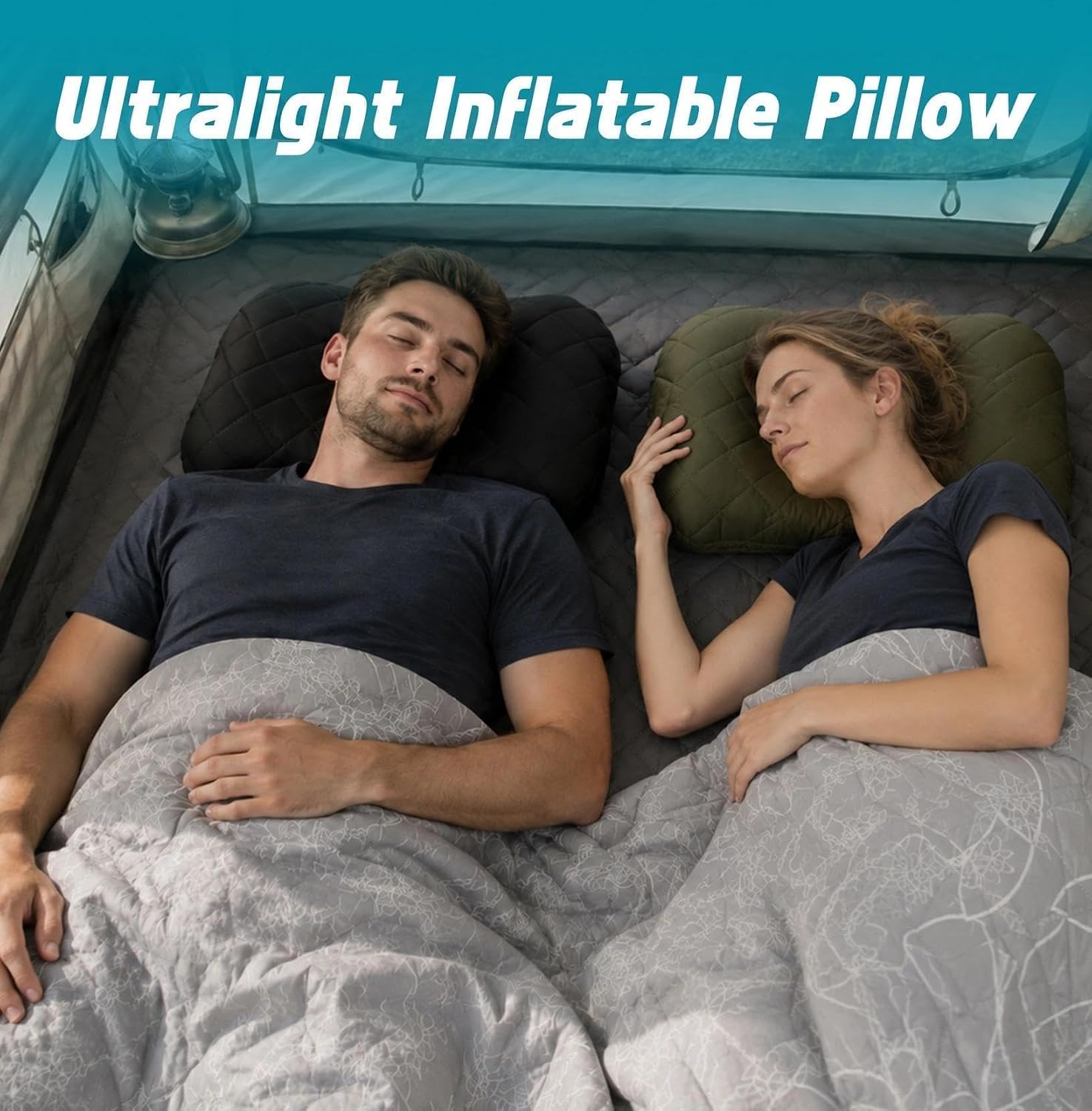Inflatable Camping Pillow with Removable Cover - Hammock Pillow | Ergonomic Neck & Lumbar Support, Backpacking Pillow with Washable Cover, Ultimate Comfort for Camp, Travel, Easy to Inflate - Image 2