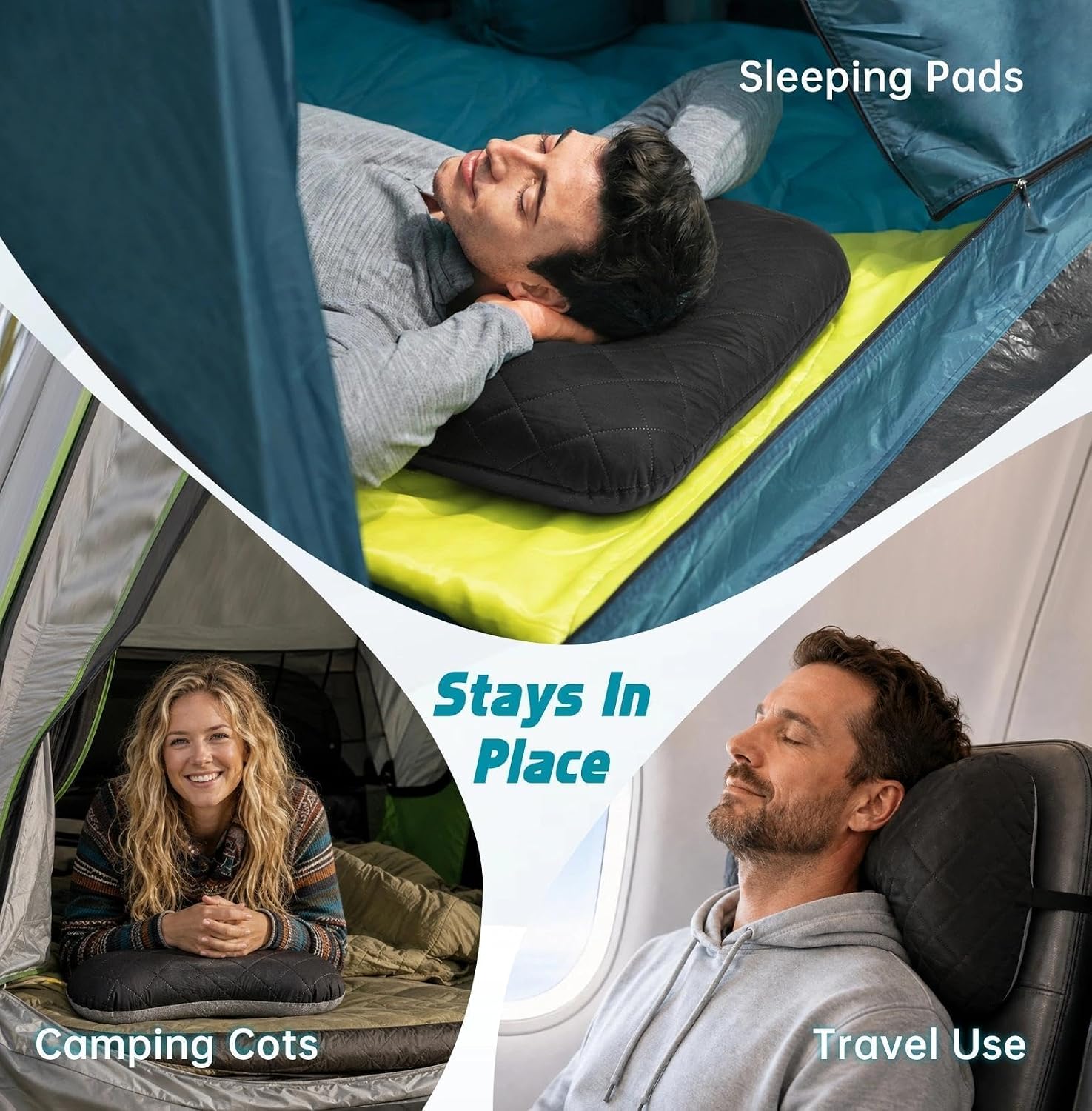 Inflatable Camping Pillow with Removable Cover - Hammock Pillow | Ergonomic Neck & Lumbar Support, Backpacking Pillow with Washable Cover, Ultimate Comfort for Camp, Travel, Easy to Inflate - Image 4