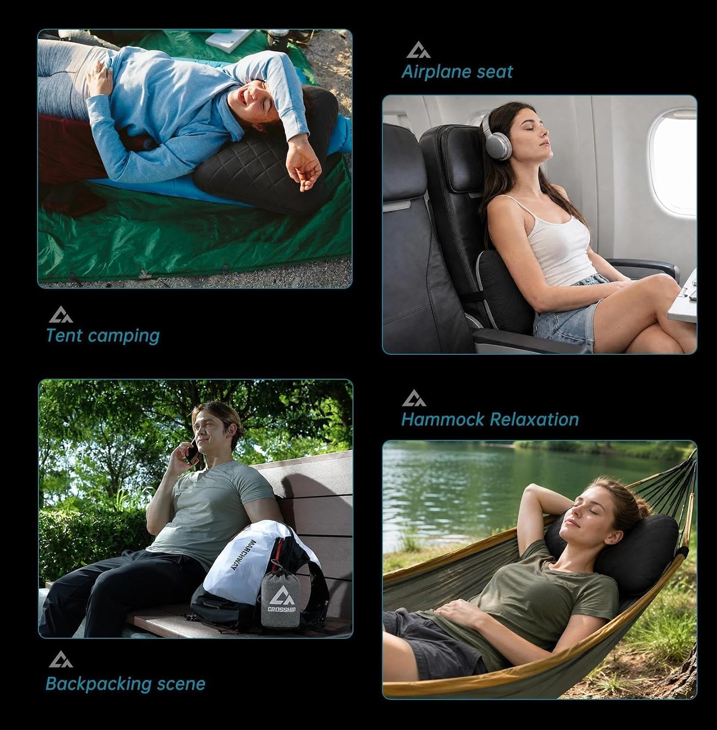 Inflatable Camping Pillow with Removable Cover - Hammock Pillow | Ergonomic Neck & Lumbar Support, Backpacking Pillow with Washable Cover, Ultimate Comfort for Camp, Travel, Easy to Inflate - Image 6